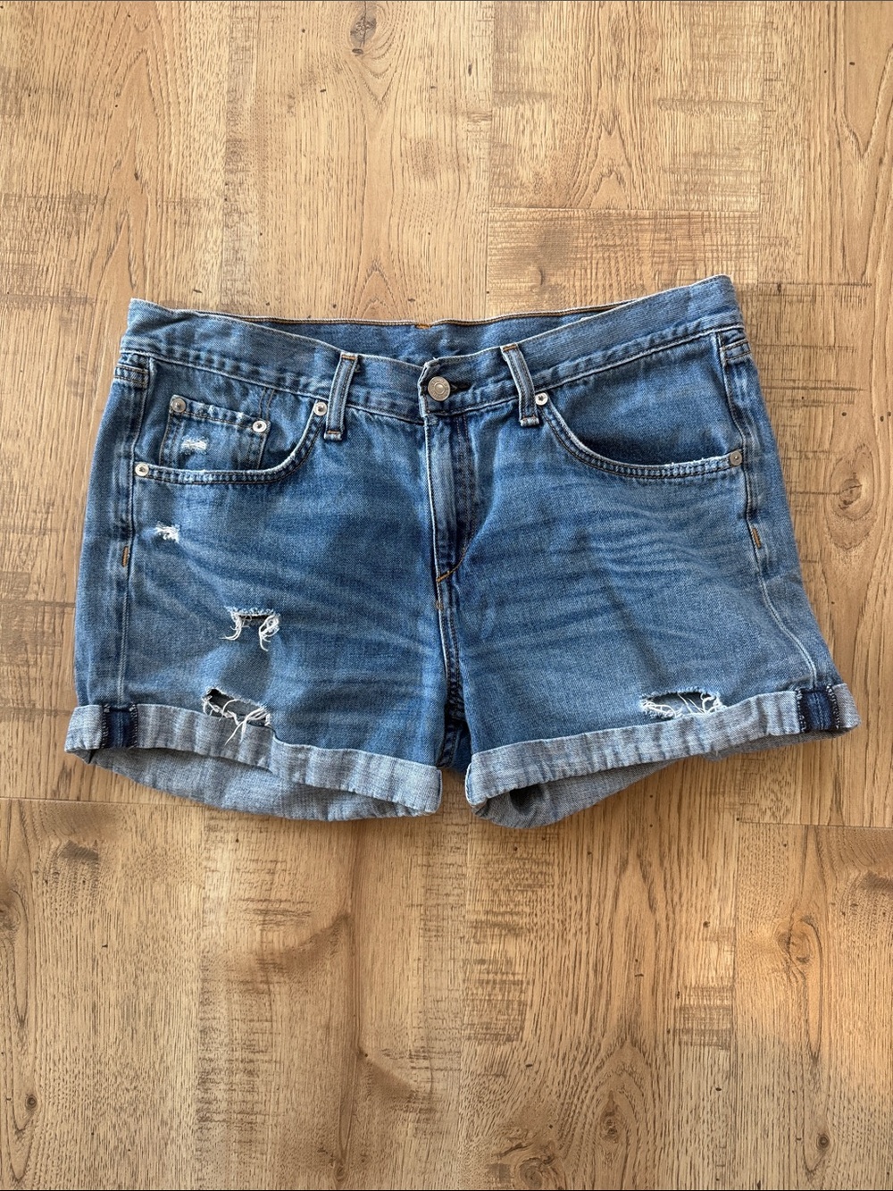 rag & bone Distressed Boyfriend Fit Denim Shorts